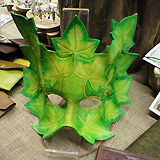Ivy Leaf Green Man Mask     acrylic dyed leather     120    